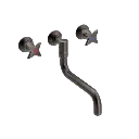 Krydsgreb køkkenbatteri med S200 mm svingtud indbygning/mur