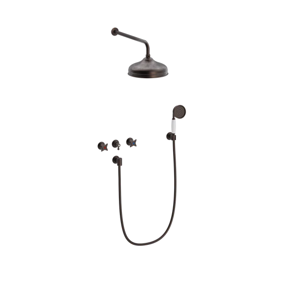 Krydsgreb indbygningsbatteri med hoved- og håndbrusersæt