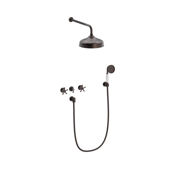 Christiansborg indbygningsbatteri m/hoved 220mm og håndbrus