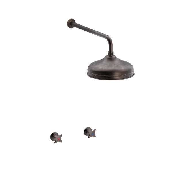 Krydsgreb brusebatteri med220mm brusehoved indbygning/mur