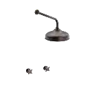 Krydsgreb brusebatteri med220mm brusehoved indbygning/mur