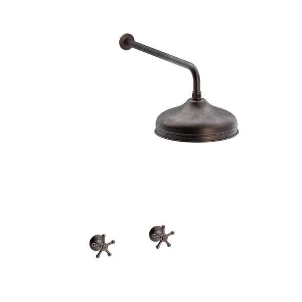 Christiansborg brusebatteri med 220mm brusehoved indbygning/mur