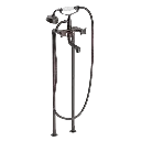 Krydsgreb kar- & brusebatteri på standere med gl. dags håndbrusersæt