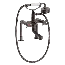 Krydsgreb kar & brusebatteri på små standere & med håndbrusesæt