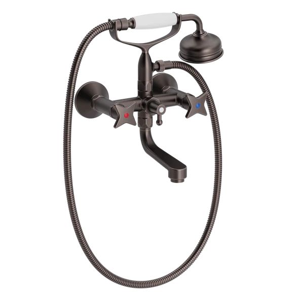 Krydsgreb kar- og brusebatteri med gl. dags håndbrusersæt