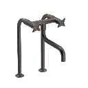 Krydsgreb køkkenbatteri på standere med S200 mm svingtud