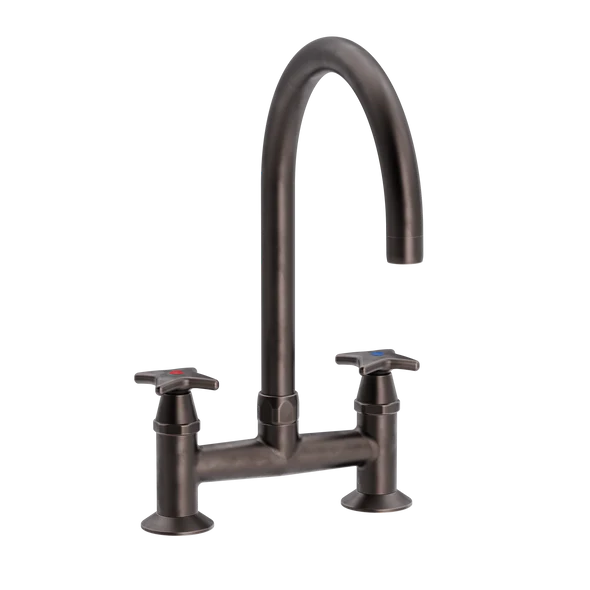 Krydsgreb 2-huls køkkenbatteri med Ø200 mm svingtud