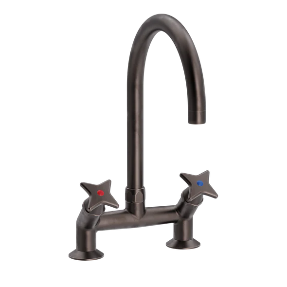 Krydsgreb 2-huls køkkenbatteri 45gr med svingtud Ø200mm