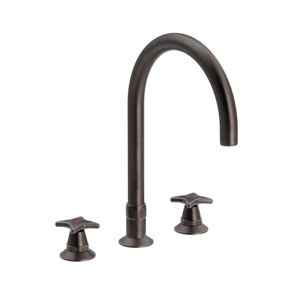 Krydsgreb 3-huls køkkenbatteri med Ø 200mm svingtud