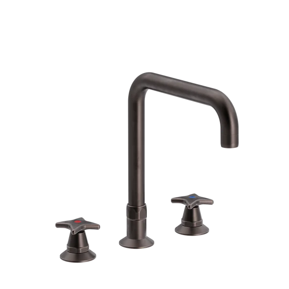 Krydsgreb 3-huls køkkenbatteri med U 200mm svingtud