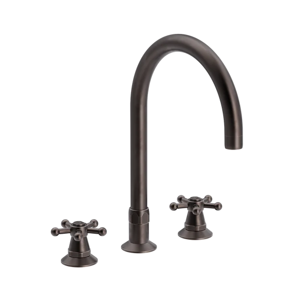 Christiansborg 3-huls køkkenbatteri med Ø 200mm svingtud