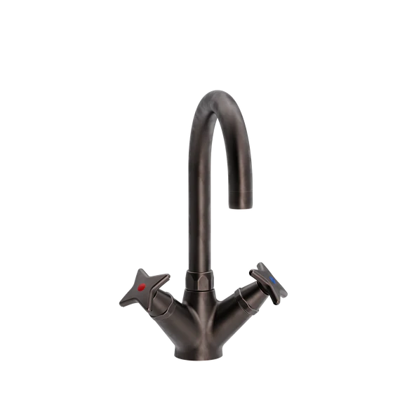 Krydsgreb håndvaskbatteri med Ø 150 mm svingtud