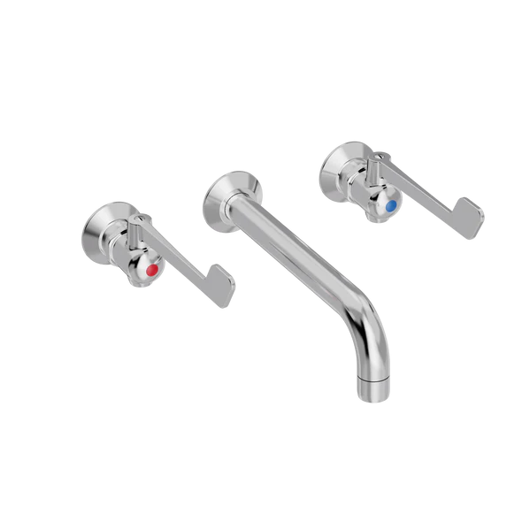 SP albue håndvaskbatteri med 200mm fast tud indbygning/mur