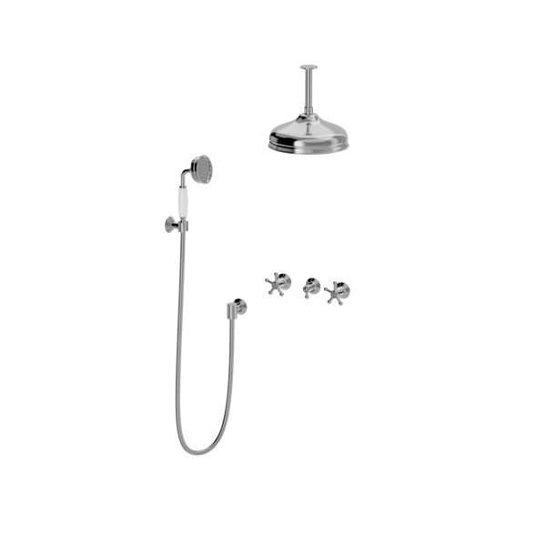 Christiansborg indbygningsbatteri med loft hovedbruser & håndbrusesæt