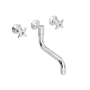 Krydsgreb køkkenbatteri med S200 mm svingtud indbygning/mur