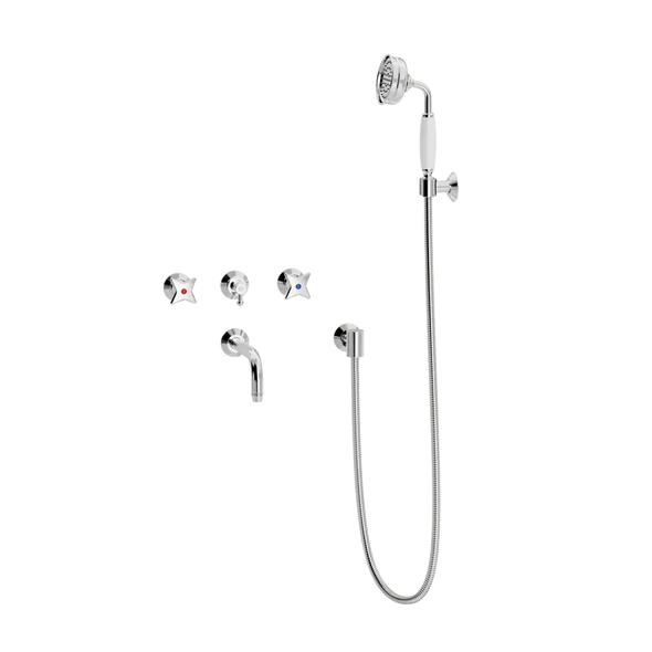 Krydsgreb indbygningsbatteri med kartud og håndbrusersæt