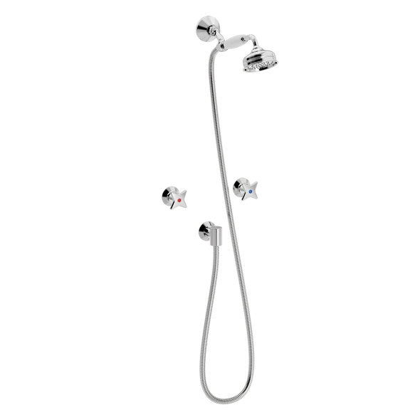 Krydsgreb indbygningsbatteri med håndbrusersæt