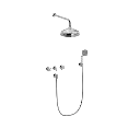 Krydsgreb indbygningsbatteri med hoved- og håndbrusersæt