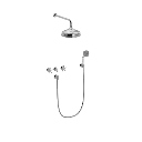 Christiansborg indbygningsbatteri m/hoved 220mm og håndbrus