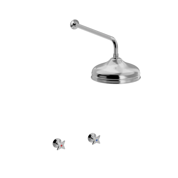 Kryssgrep dusjarmatur for innbygging med 220 mm dusjhode 