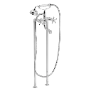 Christiansborg kar- og brusebatteri på standere med gl. dags håndbrusersæt