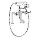 SP Albue badekar- og dusjarmatur på lave søyler med hånddusjsett