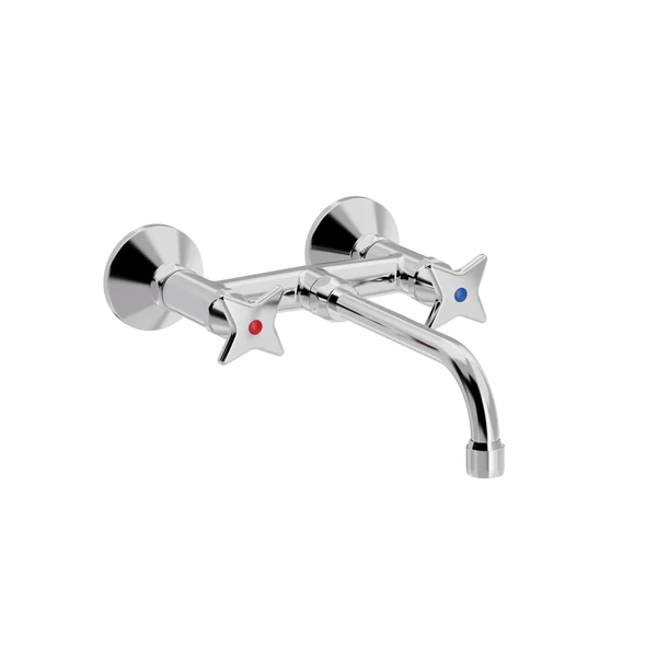 Krydsgreb vægbatteri med V200 mm fast tud