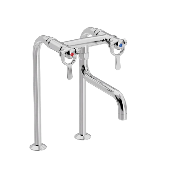 [TC21.735-S200.888] SP kjøkkenkran på søyler med S200 mm svingtut (Bronsert messing)