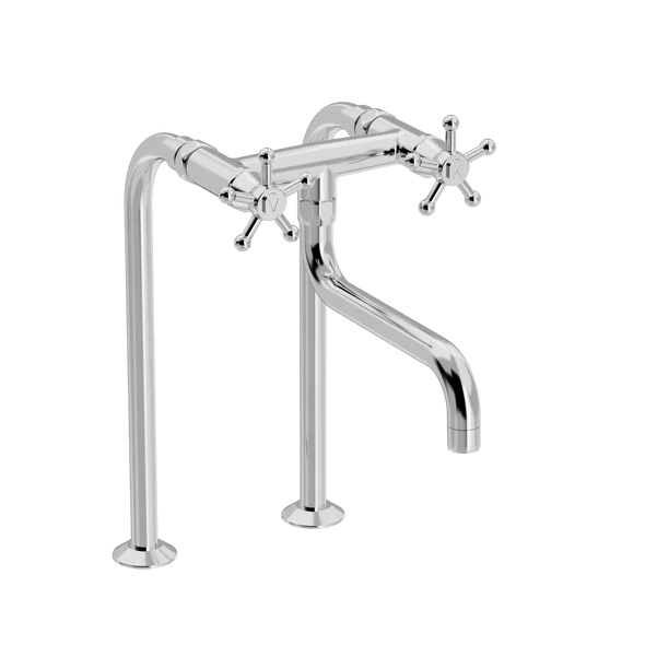 [TC21.731-S200.888] Christiansborg køkkenbatteri på standere med S200 mm svingtud (Bronsert messing)