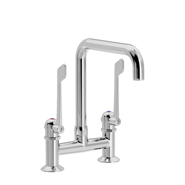 [TC20.538-U200.888] SP albue 2-huls køkkenbatteri med U200 mm svingtud (Bronsert messing)