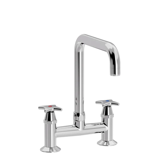 Krydsgreb 2-huls køkkenbatteri med U200 mm svingtud