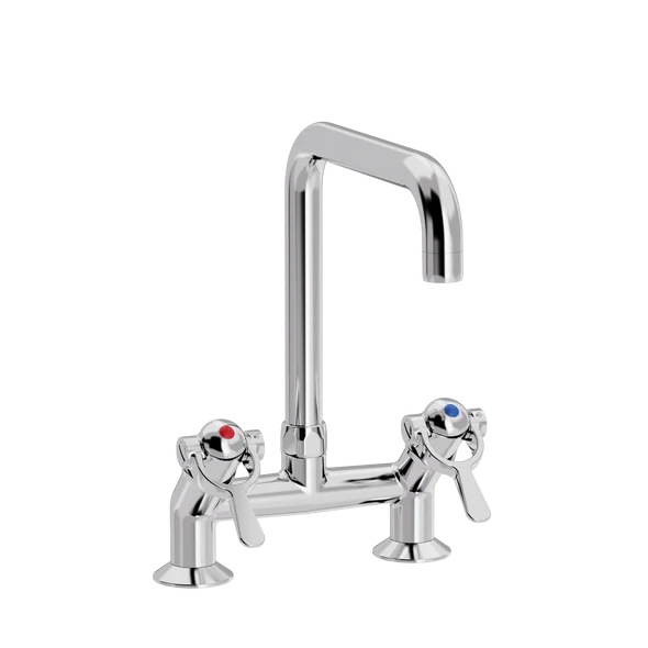 [TC20.525-U200.888] SP 2-huls køkkenarmatur 45gr. med U200mm svingtud (Bronsert messing)