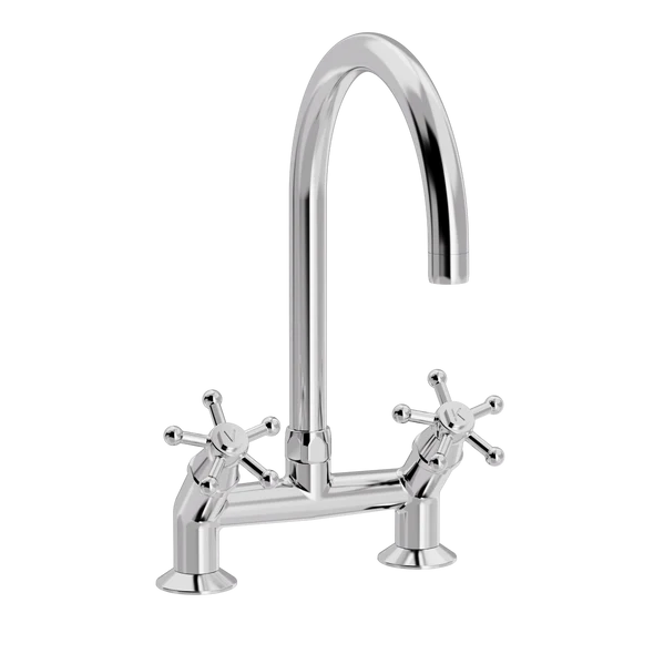 Christiansborg 2-huls køkkenbatteri 45gr med svingtud Ø200mm