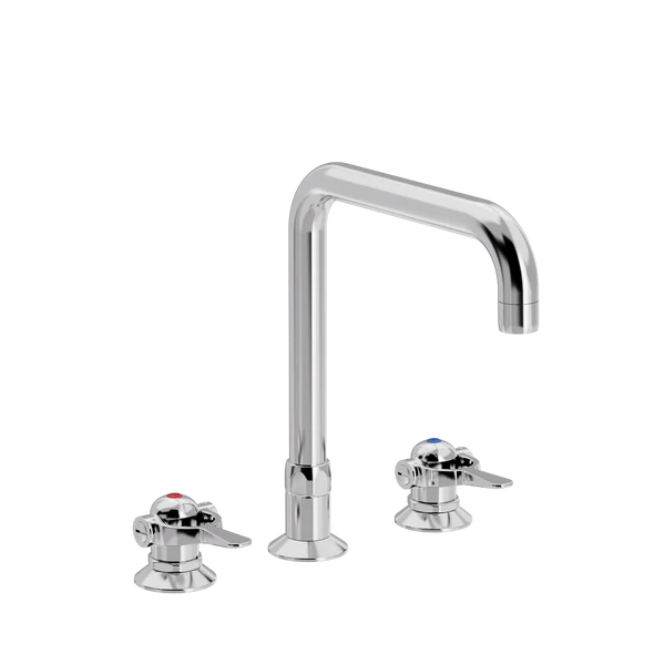 [TC16.305-U200.888] SP 3-huls køkkenbatteri men U 200mm svingtud (Bronsert messing)