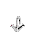 Kryssgrep servantarmatur med fast tut