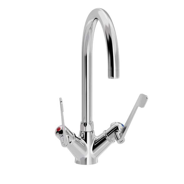 [TC16.008-Ø200.888] SP albue køkkenbatteri med Ø 200 mm svingtud (Bronsert messing)