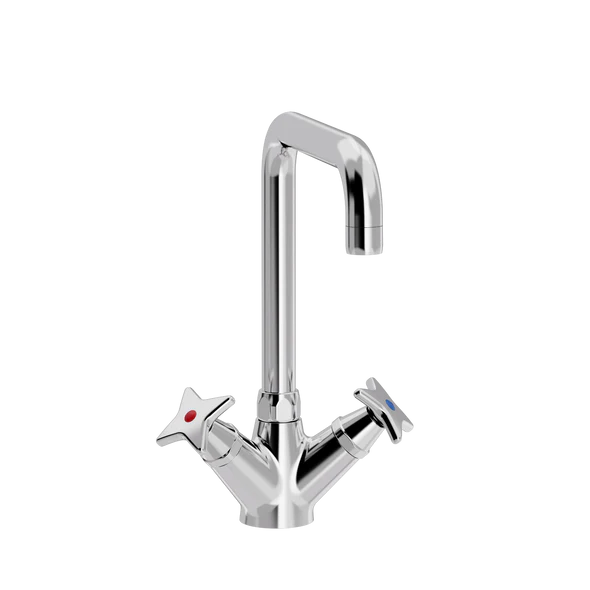 [TC16.003-U200.888] Kryssgrep kjøkkenkran med U 200 mm svingtut (Bronsert messing)