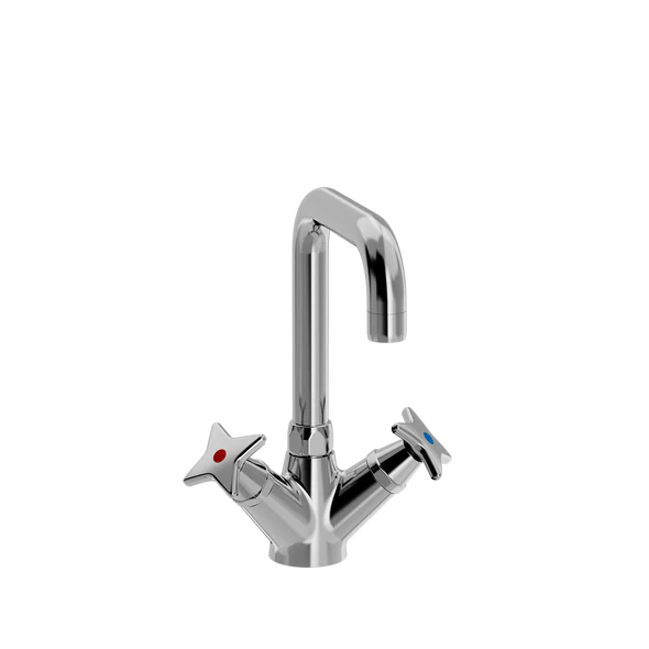 [TC16.003-U150.888] Krydsgreb 1-huls køkkenarmatur med svingtud U150mm (Bronsert messing)