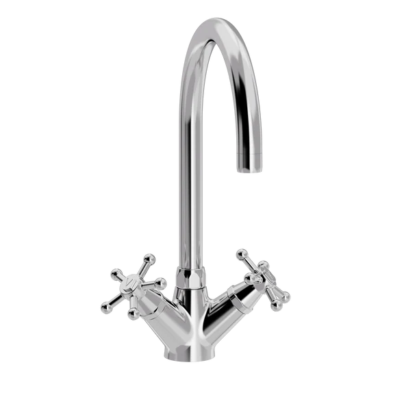 [TC16.001-Ø200.888] Christiansborg køkkenbatteri med Ø 200 mm svingtud (Bronsert messing)