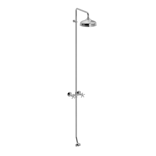 Christiansborg utendørsdusj med hodedusj og fotspyler (EPDM)