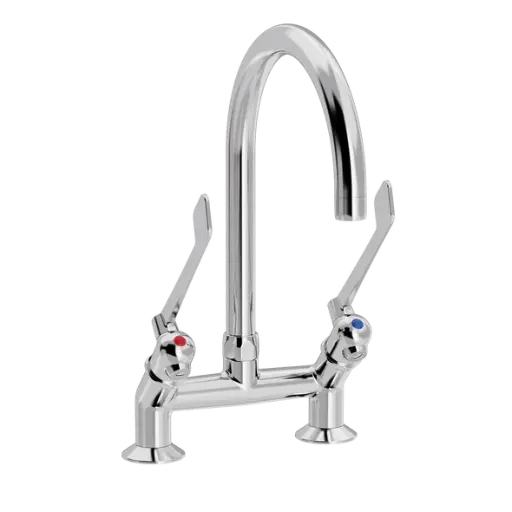 SP Albue 2-hulls kjøkkenkran 45° med Ø 200 mm svingtut