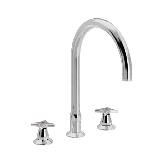 Krydsgreb 3-huls køkkenbatteri med Ø 200mm svingtud