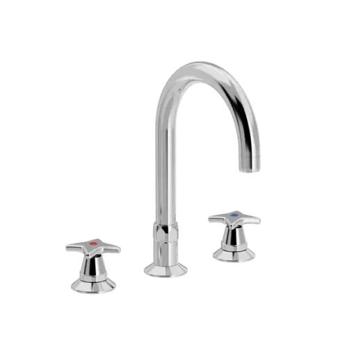 Krydsgreb 3-huls køkkenbatteri med Ø 200mm svingtud