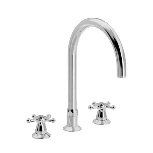 Christiansborg 3-huls køkkenbatteri med Ø 200mm svingtud