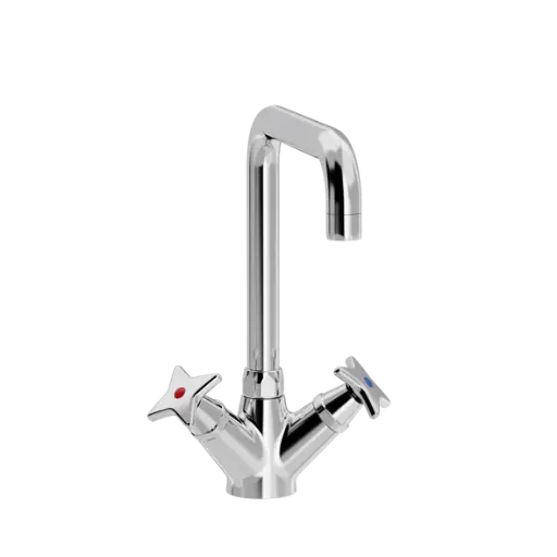 Krydsgreb køkkenbatteri med U 200 mm svingtud